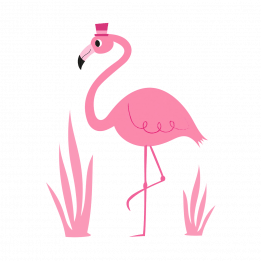 Flamingo Bell Boy Card