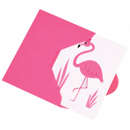 Flamingo Bell Boy Card