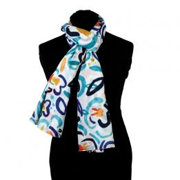 Fleur Bleue Cotton Scarf