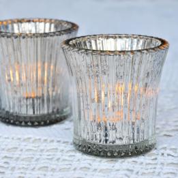 Fluted Antique Glass Tealight Holder
