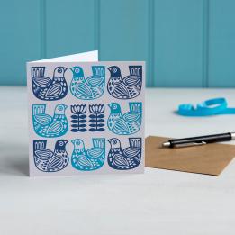 Folk Bird Greetings Card