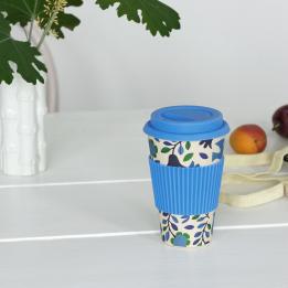 Folk Doves Bamboo Travel Mug