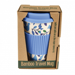 Folk Doves Bamboo Travel Mug