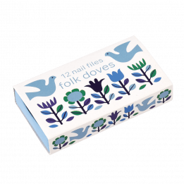 Folk Doves Matchbox Nail Files (pack Of 12)