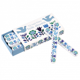 Folk Doves Matchbox Nail Files (pack Of 12)