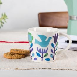 Folk Doves Porcelain Mug