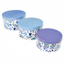 Folk Doves Round Tins (set Of 3)