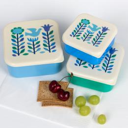 Folk Doves Snack Boxes (set Of 3)