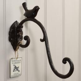 Garden Bird Cast Iron Basket Hanger