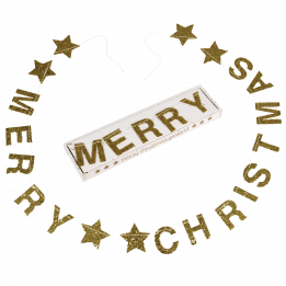 Gold Merry Christmas Garland