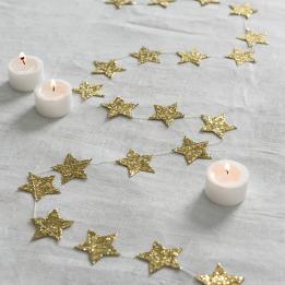 Gold Stars Christmas Garland