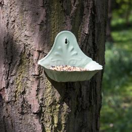 Green Enamel Bird Feeder