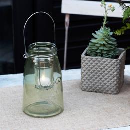 Green Mason Jar Tealight Holder