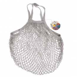 Grey French Style String Shopping Bag