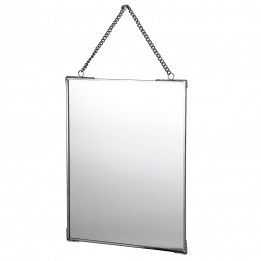 Hanging Brass Mirror In Silver 20x25cm