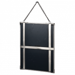 Hanging Brass Mirror In Silver 20x25cm