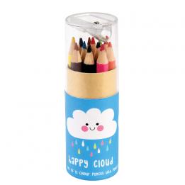 Happy Cloud Colouring Pencils And Sharpener (set Of 12)