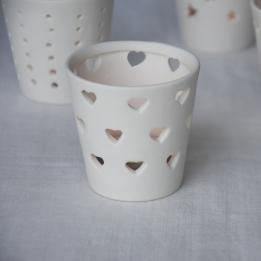 Hearts Ceramic Tealight Holder