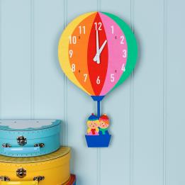 Hot Air Balloon Wooden Clock