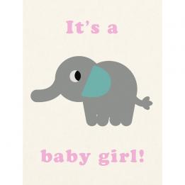 It'S A Baby Girl Elephant Card