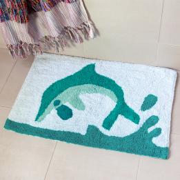 Tufted cotton bath mat - Dolphin