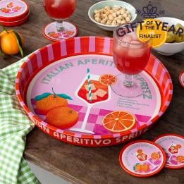 Round tray Italian Aperitivo Spritz design - gift of the year final list