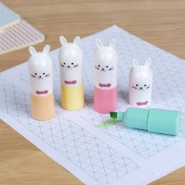 Set of four bunny-shaped highlighters in different colour.