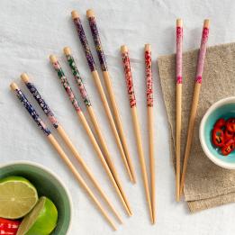Wooden chopsticks (pack of 5 pairs) - Flowers