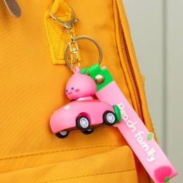 Keyring bag charm - Peach