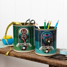 set of two medium storage tins in coconut milk