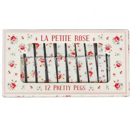 Set Of 12 La Petite Rose Clothes Pegs
