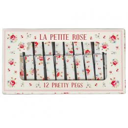 Set Of 12 La Petite Rose Clothes Pegs