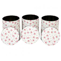 La Petite Rose Set Of 3 Tea Coffee Sugar Tins