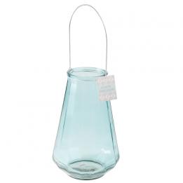 Large Geometric Blue Candle Holder