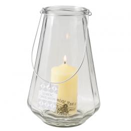 Large Geometric Clear Candle Holder