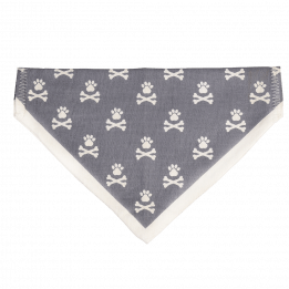 Large Grey-Blue Paw And Cross Bones Dog Bandana