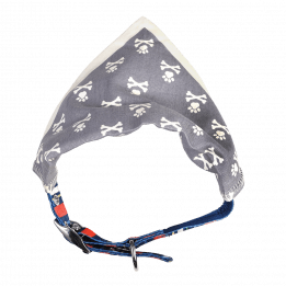 Large Grey-Blue Paw And Cross Bones Dog Bandana