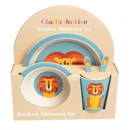 Charlie The Lion Bamboo Tableware (set Of 5)