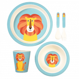 Charlie The Lion Bamboo Tableware (set Of 5)