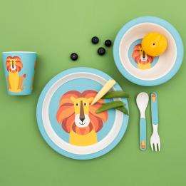 Charlie The Lion Bamboo Tableware (set Of 5)