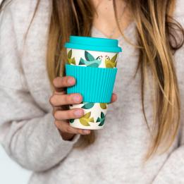 Love Birds Bamboo Travel Mug