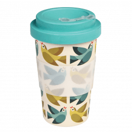 Love Birds Bamboo Travel Mug And Lid