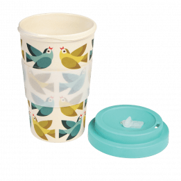 Love Birds Bamboo Travel Mug And Lid