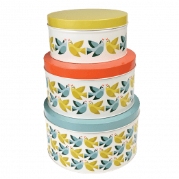 Love Birds Round Tins (set Of 3)