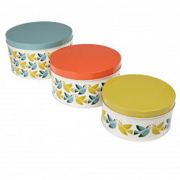 Love Birds Round Tins (set Of 3)