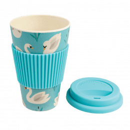 Love Swans Bamboo Travel Mug