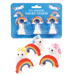 Magical Unicorn Erasers (set Of 6)