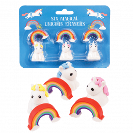 Magical Unicorn Erasers (set Of 6)