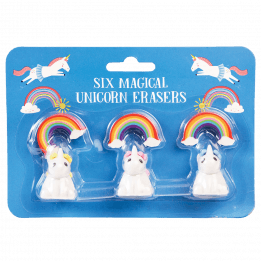 Magical Unicorn Erasers (set Of 6)