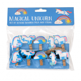 Magical Unicorn Wooden Pegs (string Of 10)